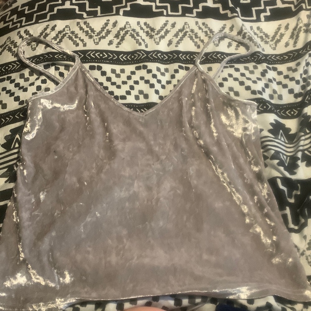 sliver soft velvet tank top